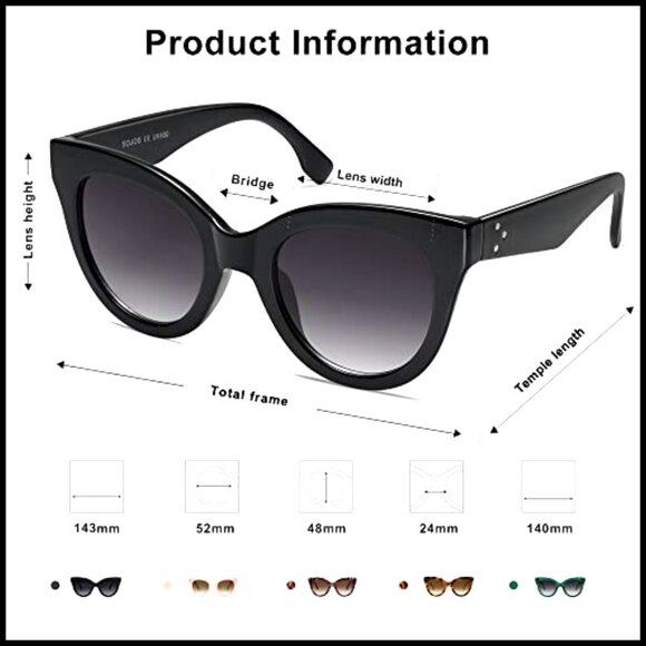 Oversized Cat Eye Sunglasses UV400 Protection Retro Vintage Women\'s Shades main image 5